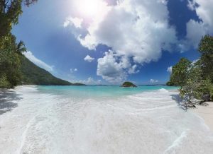 A clear day in the most famous white sand beach of Andaman Island