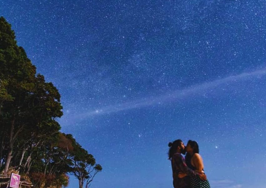Couple enjoying the Stargazing. The best place to in Andaman to witness it is from Diglipur & Neil