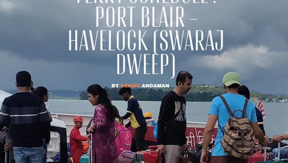 People standing in the Port Blair jetty with their luggages to board the private ferry to Havelock